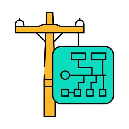 microgrids electric icon color illustrationのイラスト素材