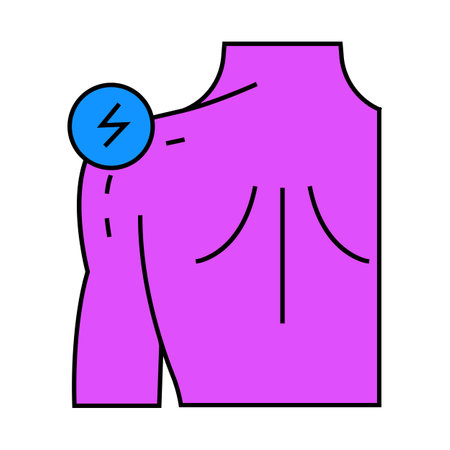 shoulder pain body ache icon color illustrationのイラスト素材