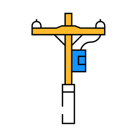 electric poles icon color illustrationのイラスト素材