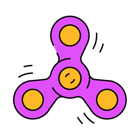 fidget spinner fidget toy icon color illustrationのイラスト素材