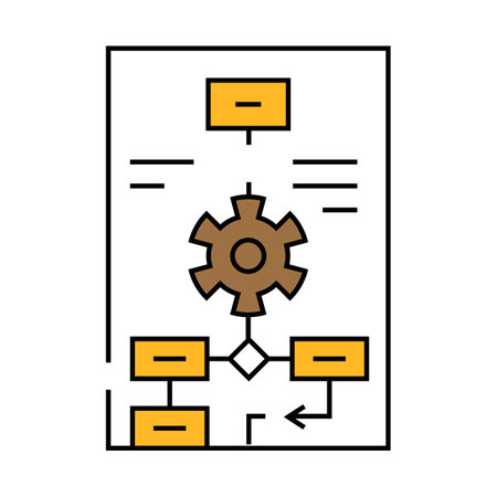 process modeling analyst icon color illustrationのイラスト素材