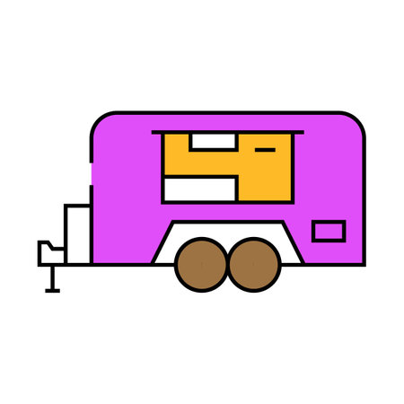 food truck street cafe icon color illustrationのイラスト素材