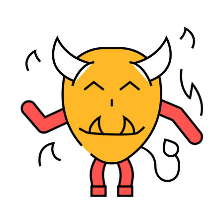 devil monster alien icon color illustrationのイラスト素材