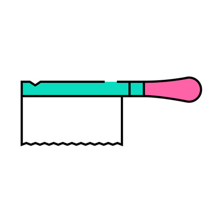 japanese hand saw icon color illustrationのイラスト素材