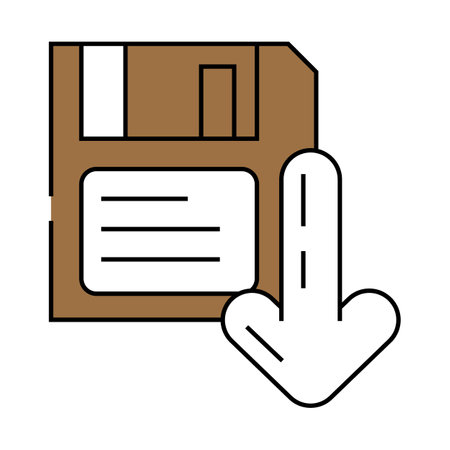 floppy disk saving loading data icon color illustrationのイラスト素材