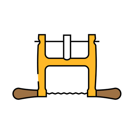 turning hand saw icon color illustrationのイラスト素材