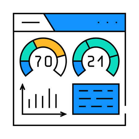 keyword difficulty seo icon color illustrationのイラスト素材