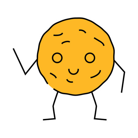 cookie dessert character icon color illustrationのイラスト素材