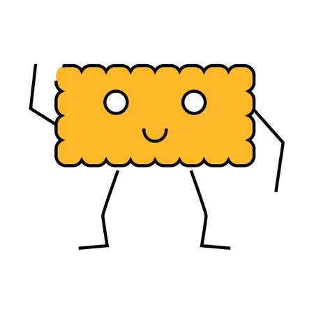 biscuit dessert character icon color illustrationのイラスト素材