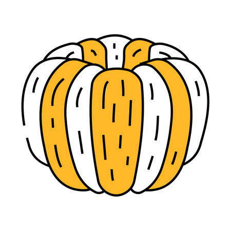 orange peeled slice icon color illustrationのイラスト素材