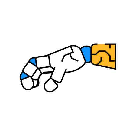 grip robot hand gesture icon color illustrationのイラスト素材