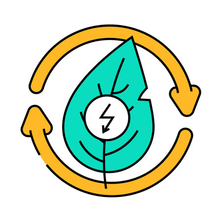 conversion biomass energy icon color illustrationのイラスト素材