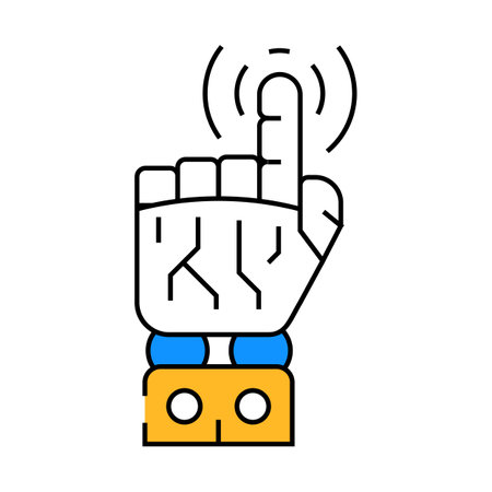 pointer robot hand gesture icon color illustrationのイラスト素材
