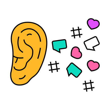 social listening media icon color illustrationのイラスト素材