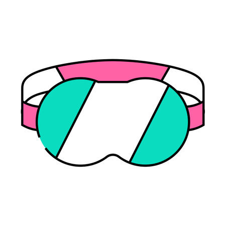 sleep mask night icon color illustrationのイラスト素材