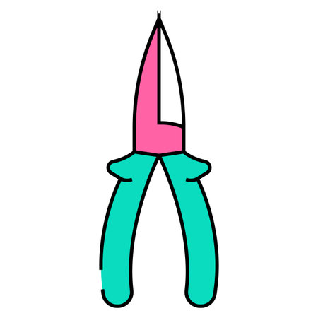 long nose pliers icon color illustrationのイラスト素材