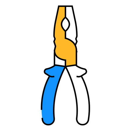 flat combination pliers icon color illustrationのイラスト素材