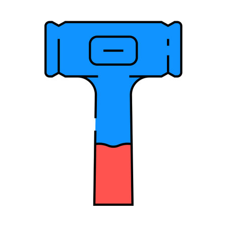 dead blow hammer icon color illustrationのイラスト素材