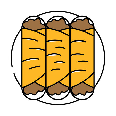 enchiladas mexican cuisine icon color illustrationのイラスト素材