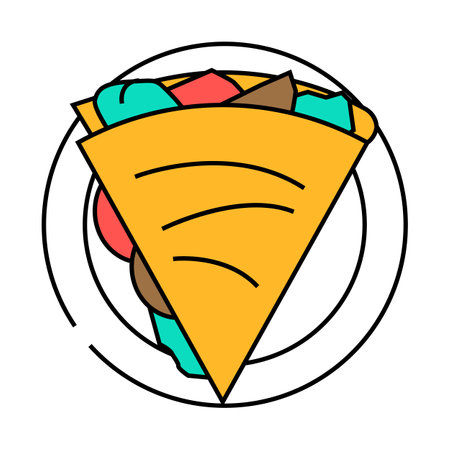 quesadillas mexican cuisine icon color illustrationのイラスト素材
