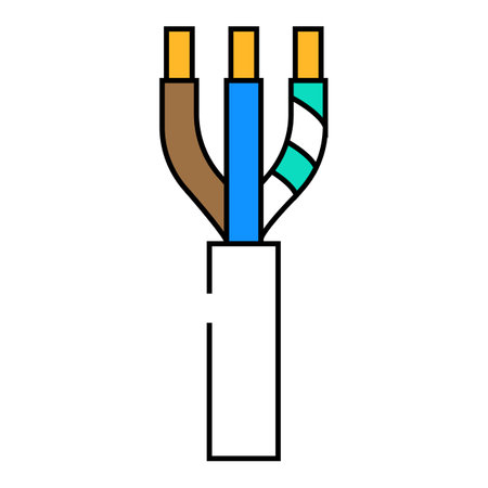nm nonmetallic cable wire icon color illustrationのイラスト素材