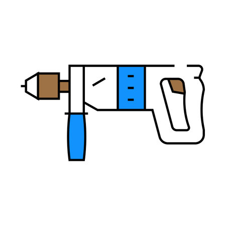 drill equipment icon color illustrationのイラスト素材
