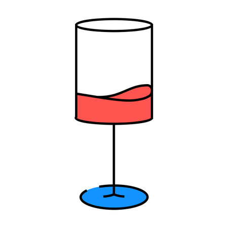 alcohol wine glass icon color illustrationのイラスト素材