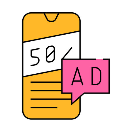 mobile advertising icon color illustrationのイラスト素材