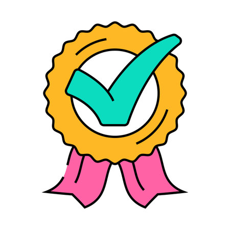 medal check mark icon color illustrationのイラスト素材