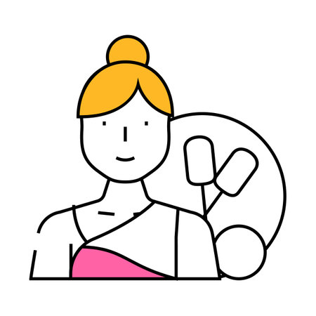 gymnastics female sport icon color illustrationのイラスト素材