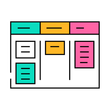 content planning social media icon color illustrationのイラスト素材