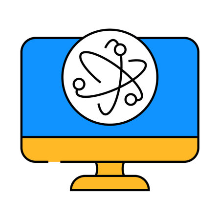 dot technology quantum icon color illustrationのイラスト素材