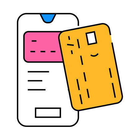 credit card phone bank payment icon color illustrationのイラスト素材