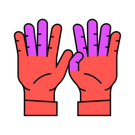 eight number hand gesture icon color illustrationのイラスト素材