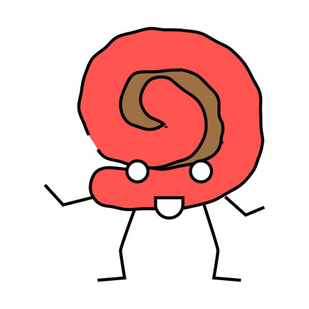 roulade meat character icon color illustrationのイラスト素材
