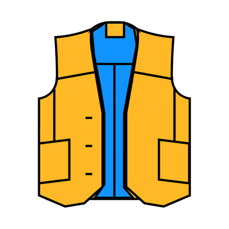 vest denim icon color illustrationのイラスト素材
