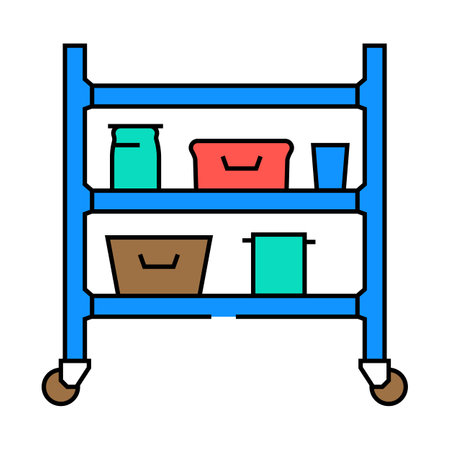 shelving restaurant equipment icon color illustrationのイラスト素材