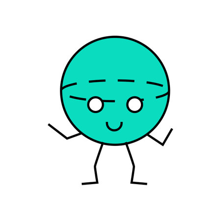 ball geometric shape character icon color illustrationのイラスト素材
