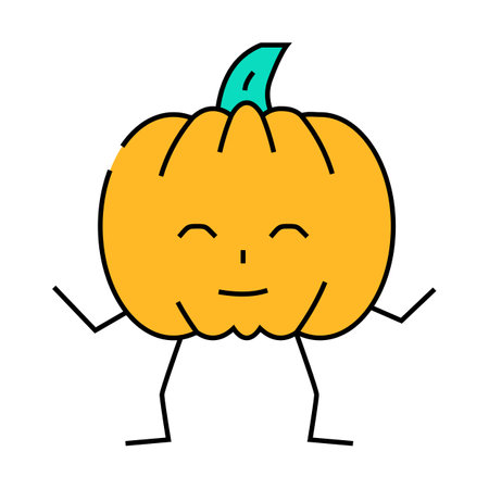 pumpkin character icon color illustrationのイラスト素材