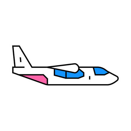 cargo plane airplane aircraft outerwear female clothes girls set vector icon color illustrationのイラスト素材