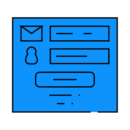 sign up with e-mail icon color illustrationのイラスト素材