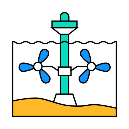range systems barrages tidal icon color illustrationのイラスト素材