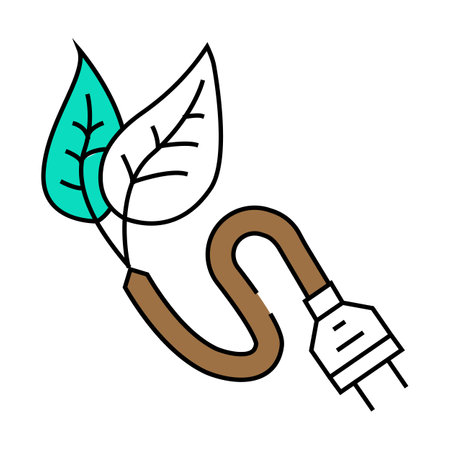 green energy electric icon color illustrationのイラスト素材