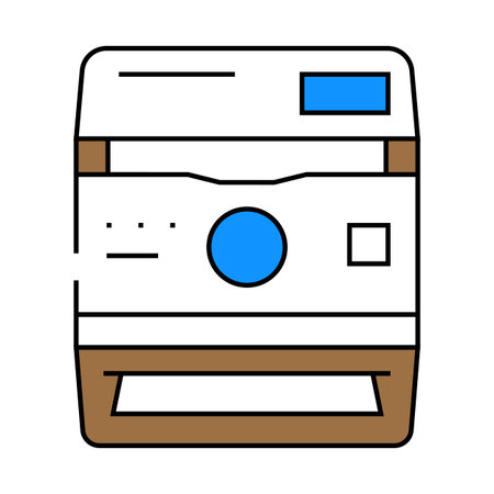 photo camera retro gadget icon color illustration