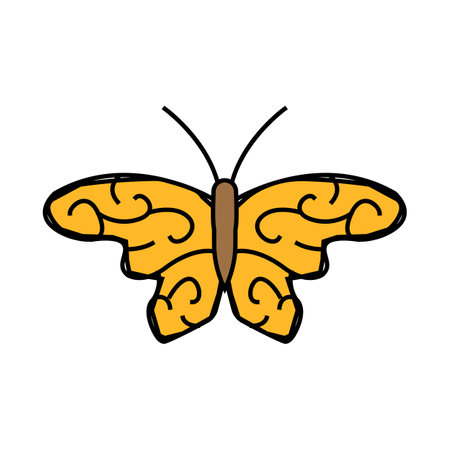 butterfly tattoo art vintage icon color illustrationのイラスト素材