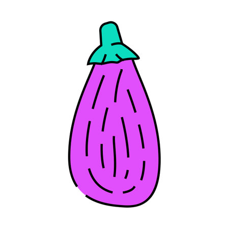striped eggplant icon color illustrationのイラスト素材