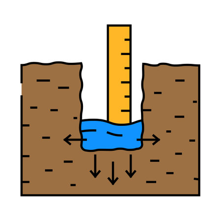 soil percolation hydrogeologist icon color illustrationのイラスト素材