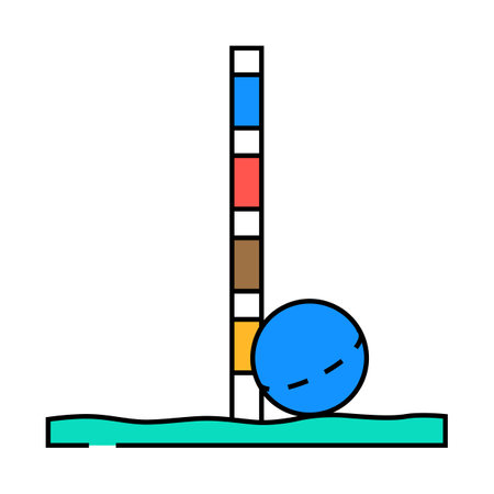 peg out croquet game icon color illustrationのイラスト素材
