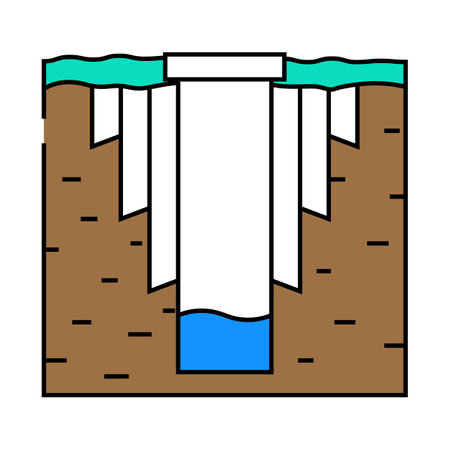well design hydrogeologist icon color illustrationのイラスト素材