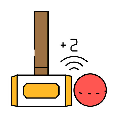 double tap croquet game icon color illustrationのイラスト素材